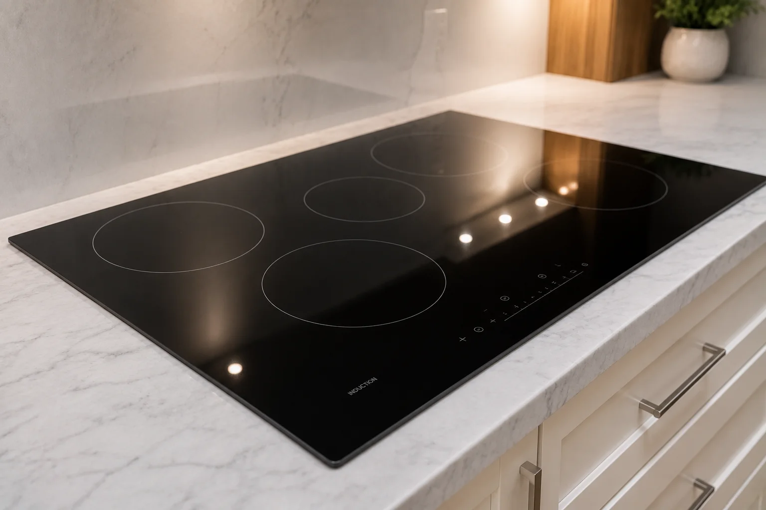 Spotless induction cooktop surface